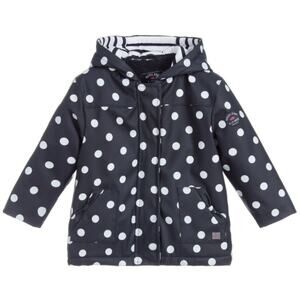 Weekend A La Mer Kids Dotted Rain Coat Full Zip Polka Dot Navy White Size 18M